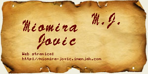 Miomira Jović vizit kartica